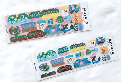 Miiya-o Gargen Seal Sticker | Kitty Cat Deco Sticker