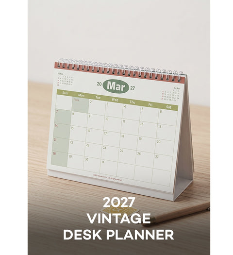 2027 Vintage A5 Desk Calendar