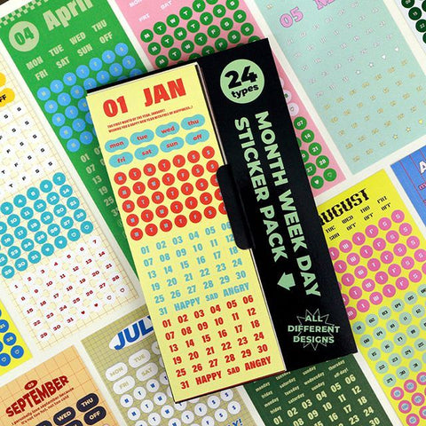 Month Week Day Sticker Pack v.1 | 24sheets