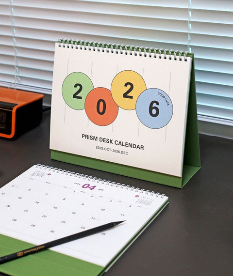 2026 PRISM Desk Calendar (OCT.2025-DEC.2026) | Dated + Undated Planner