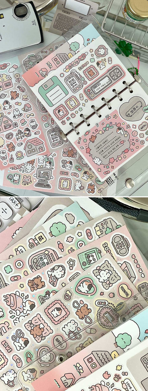YOON GOO Retro Sticker Pack | Planner Deco Sticker