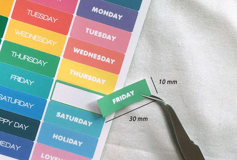 Square Day of the week Sticker | Planner Deco Sticker