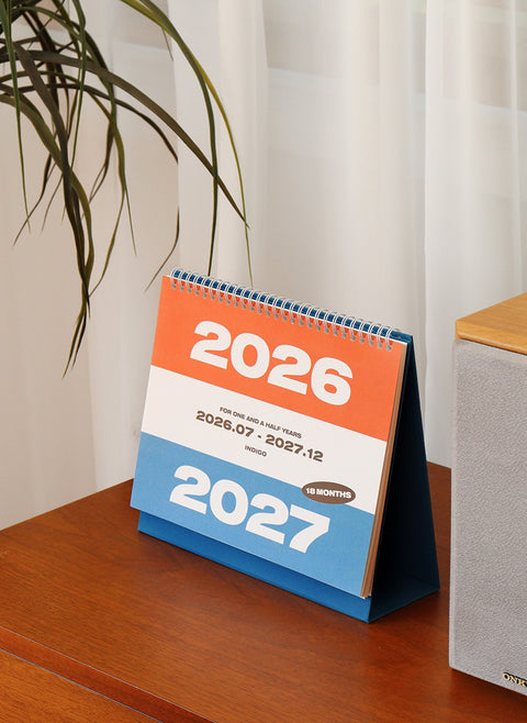 2026-2027 Desk Calendar + Undated Scheduler (2026.7 - 2027.12)