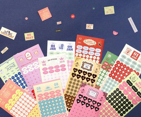 Month Week Day Antique Sticker Pack v.2 | 24sheets