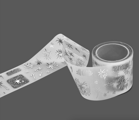 GLEN Shooting Star Silver Foiled Kiss Cut Tape | Sticker
