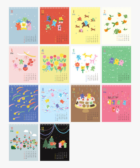 2026 Jelly Bear Desk Calendar