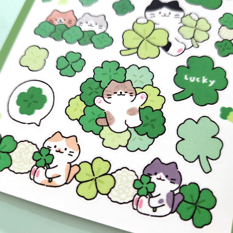 Lucky Clover Seal Sticker | Kitty