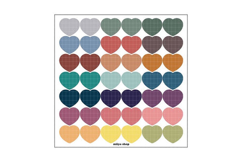 Color Mixed Heart Sticker | Planner Deco Sticker