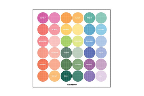Circle Day of the week Sticker | Planner Deco Sticker