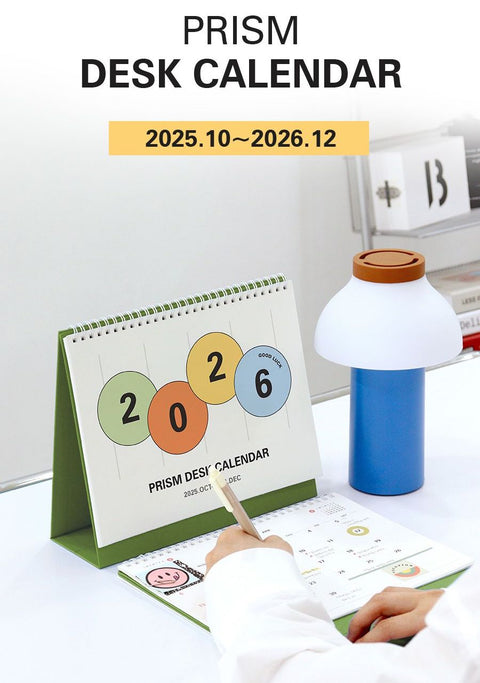 2026 PRISM Desk Calendar (OCT.2025-DEC.2026) | Dated + Undated Planner