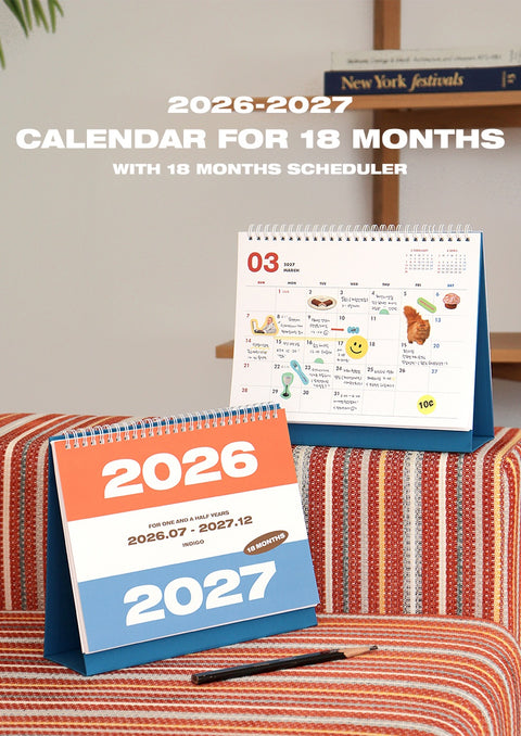 2026-2027 Desk Calendar + Undated Scheduler (2026.7 - 2027.12)