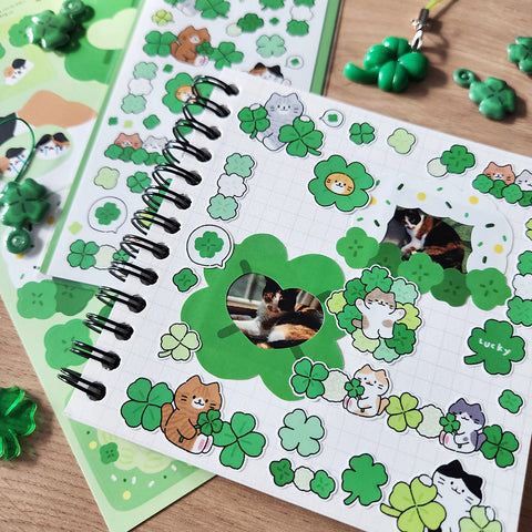 Lucky Clover Seal Sticker | Kitty