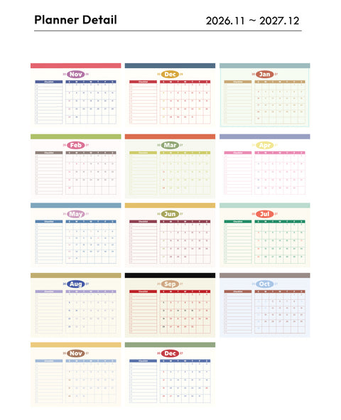 2027 Vintage A5 Desk Calendar
