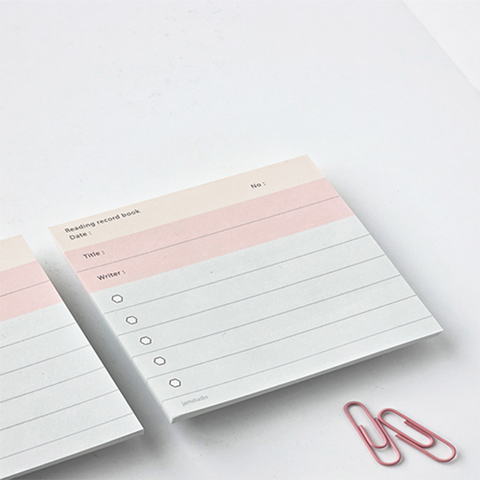 Reading Record Book Memo Pad