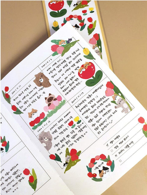 Tulip Cat Seal Sticker | Kitty Deco Sticker