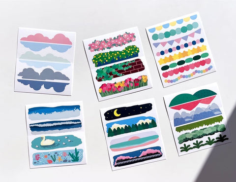Underline Sticker Set | un cut lines stickers | 18sheets