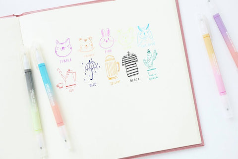 5pcs Twin Deco Pens Set Ver.4 / 10colors Highlighter