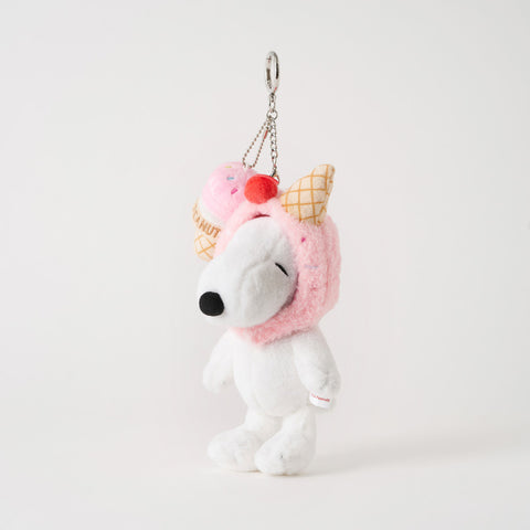Peanuts Snoopy Strawberry Ice Cream Key Ring 16cm