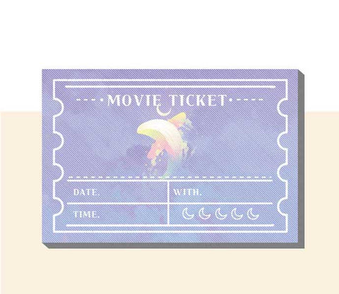 Moon Movie Ticket Memo Pad