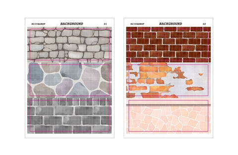 Brick Fence Sticker Set | 10sheets