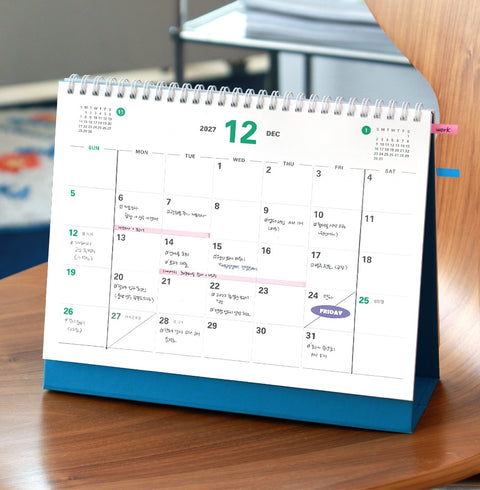 2027 PRISM Desk Calendar (OCT.2026-DEC.2027) | Dated + Undated Planner
