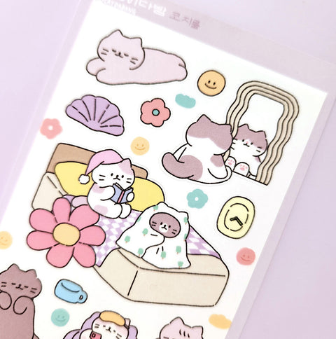Cozy Room Cat Seal Sticker | Kitty