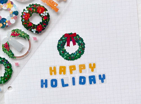 Christmas Wreath Seal Sticker | Deco Sticker