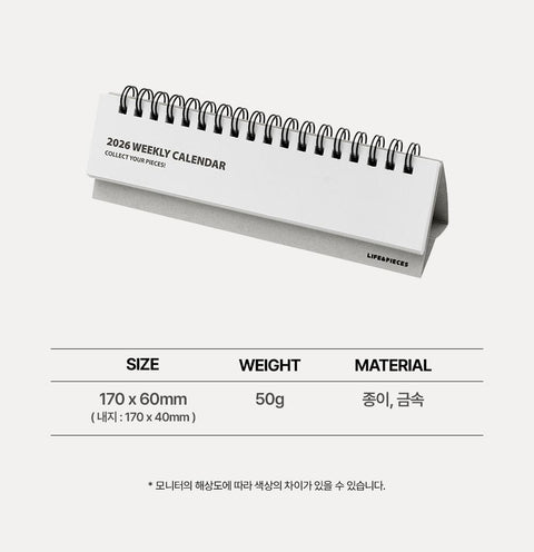 2026 Life&Pieces Desk Weekly Calendar
