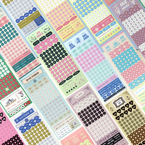 Month Week Day Antique Sticker Pack v.2 | 24sheets