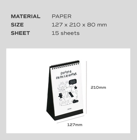 2026 Doodle Desk Calendar