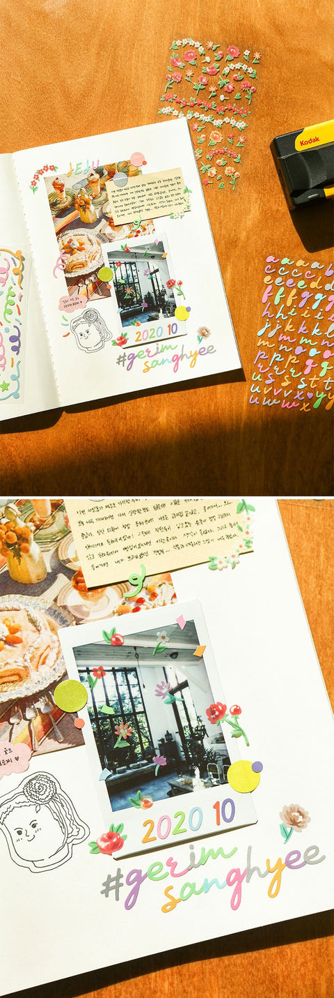 Diary Sticker Pack (Hologram+Removable+Transparent) | 12sheets