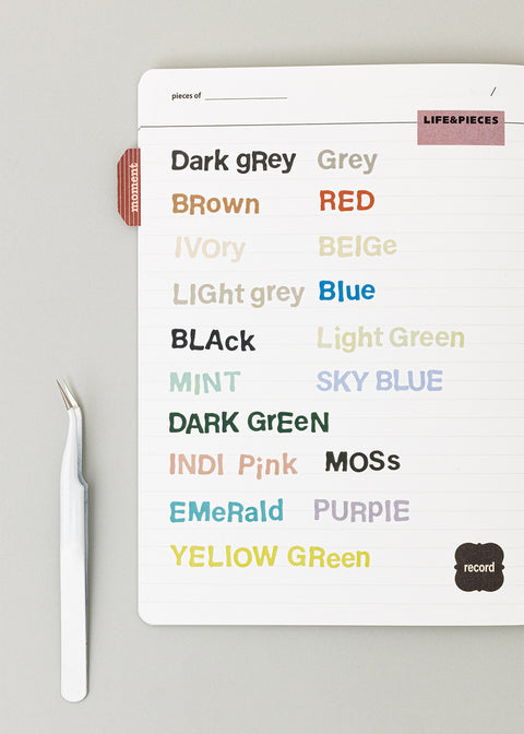 LIFE & PIECES Vintage Typo Sticker Pack | 6sheets