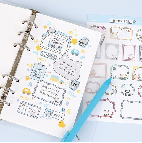 Cute Animal Friends Memo Sticker Pack | 8sheets