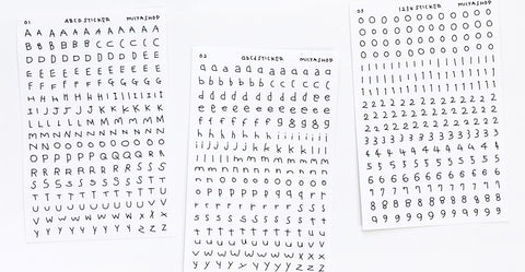Uncut Thin Handwritten Alphabet Sticker | 9sheets