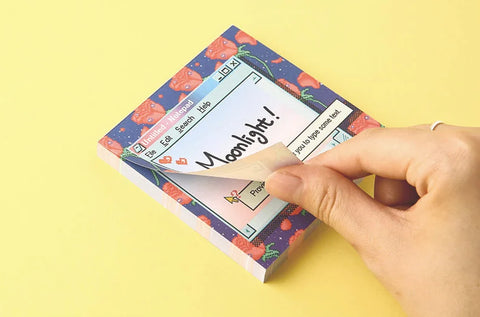 Moonlight Retro Rose Night Memo Pad