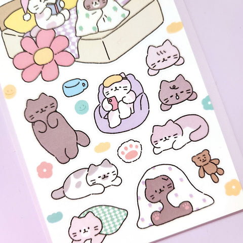 Cozy Room Cat Seal Sticker | Kitty
