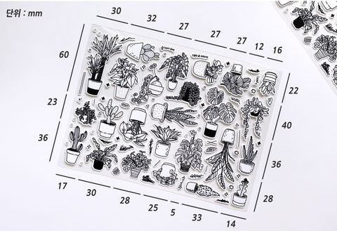 Flowerpot Line Seal Sticker | Deco Sticker