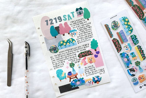 Miiya-o Gargen Seal Sticker | Kitty Cat Deco Sticker