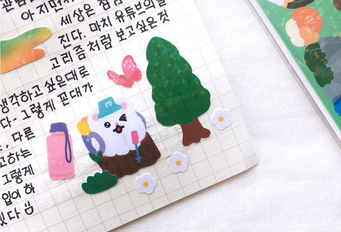 Miiya-o Hiking Seal Sticker | Kitty Cat Deco Sticker
