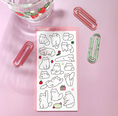 Fluffy Cat ver2 Seal Sticker | Kitty