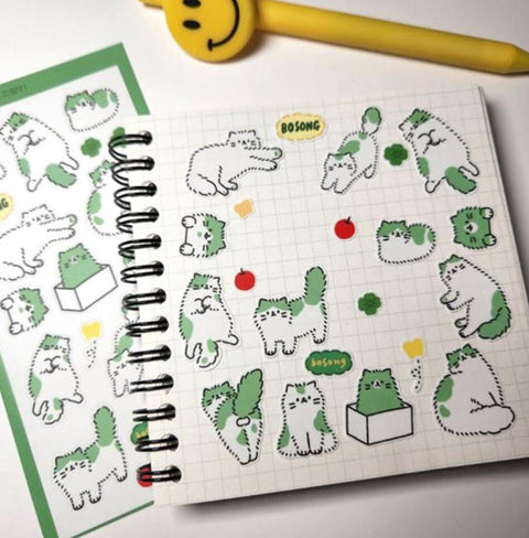 Fluffy Cat Seal Sticker v.1 | Kitty Deco Sticker