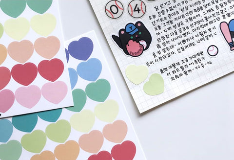 Pastel Mixed Heart Sticker | Planner Deco Sticker