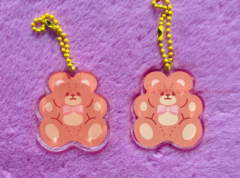 Bear Acrylic Diary Charm | Teddy Bear Key Rings