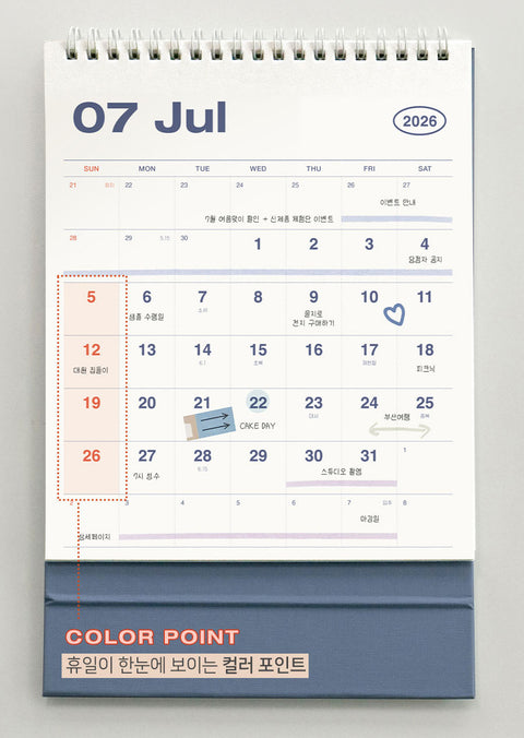 2026 Flow Desk Calendar | Desk Scheduler 2026