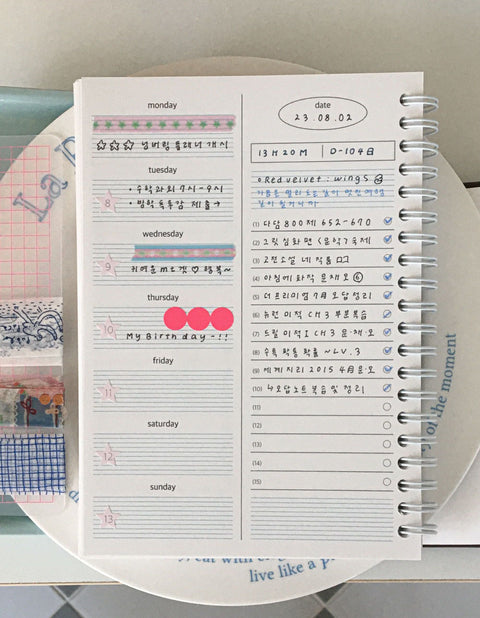 Numbering Weekly Planner _ 6 month