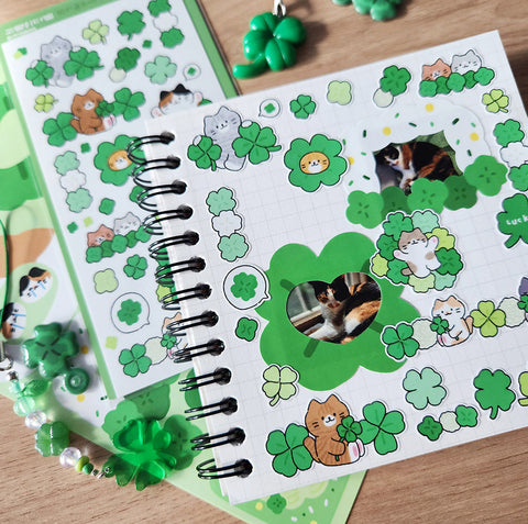 Lucky Clover Seal Sticker | Kitty