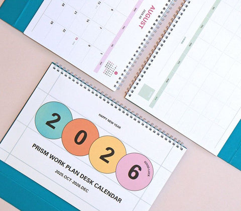 2026 PRISM Work Plan Desk Calendar (OCT.2025-DEC.2026) | Dated + Undated Planner