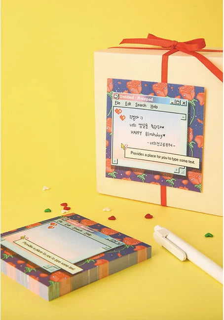 Moonlight Retro Rose Night Memo Pad