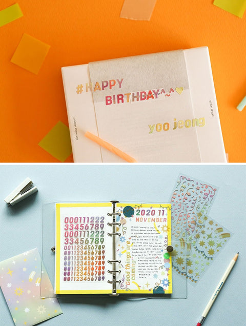 Diary Sticker Pack (Hologram+Removable+Transparent) | 12sheets