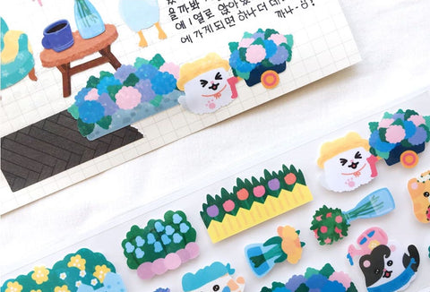 Miiya-o Gargen Seal Sticker | Kitty Cat Deco Sticker